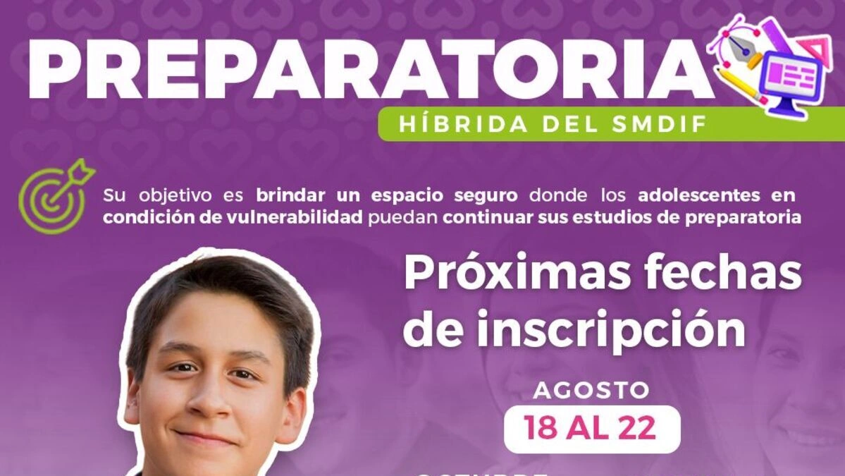 Boletín de prensa 183. OFRECE SMDIF PROGRAMA DE PREPARATORIA HÍBRIDA PARA MENORES DE 18 AÑOS