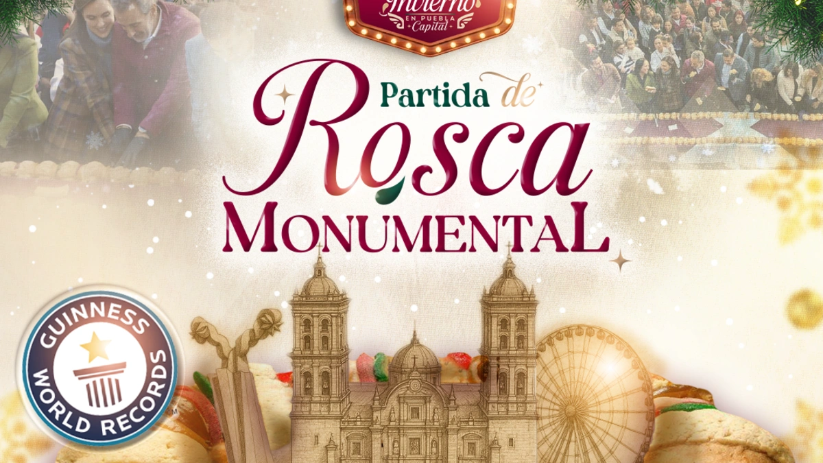 Pie de foto 047. PUEBLA BUSCA HACER HISTORIA CON LA ROSCA DE REYES MÁS GRANDE DEL MUNDO