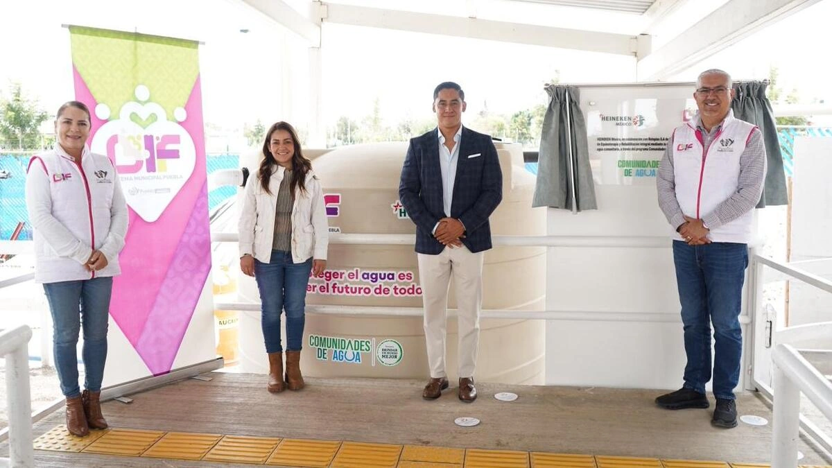 Boletín de prensa 381. RECIBE DIF PUEBLA CAPITAL SEGUNDO CAPTADOR PLUVIAL PARA EL CMERI